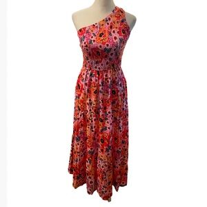 Vibrant Floral One-Shoulder Dress
Size small